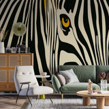 Zebra Eye Wall Mural Tropical Animals Wallpaper