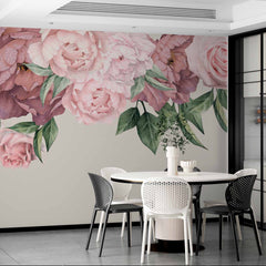 Custom Romantic Pink and Purple Peony Wall Mural Wallpaper