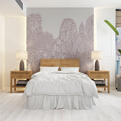 Custom Intricate Hand-Drawn Forest Canopy Wall Mural Wallpaper