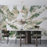 Vintage Art Tropical Banana Leaf Wall Mural Floral Botanical Wallpaper