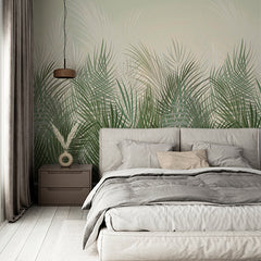 Custom Tropical Grass Wall Mural Botanical Green Wallpaper