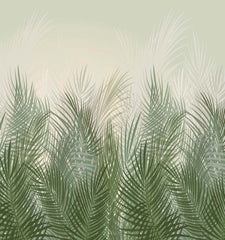 Custom Tropical Grass Wall Mural Botanical Green Wallpaper