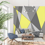 Yellow and Gray Geometric Triangular Abstract Wallpaper