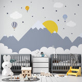 Kids Wall Murals Mountains Sun Nursery Wallpaper for Kids