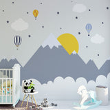 Kids Wall Murals Mountains Sun Nursery Wallpaper for Kids