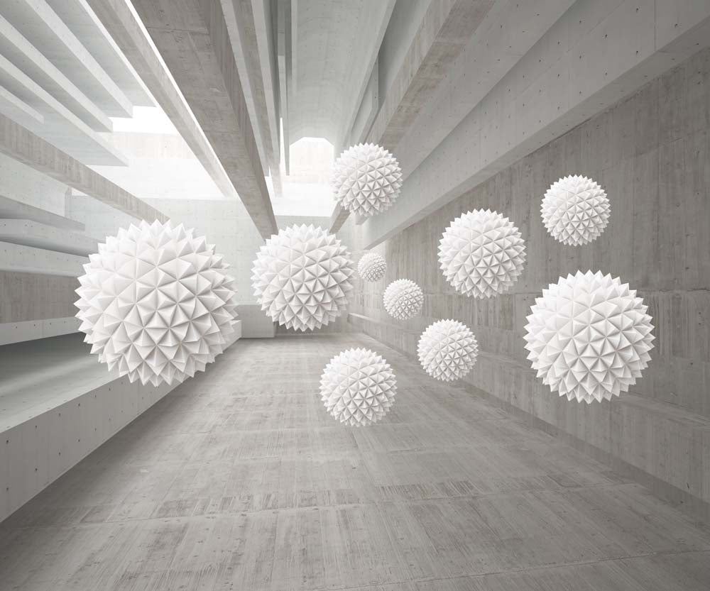 Abstract Wall Mural Spiked Balls Concrete Textures Wallpaper