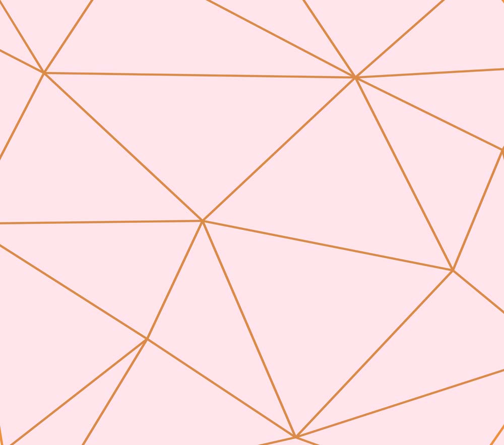 Pastel Pink Geometric Wallpaper with Copper Lines