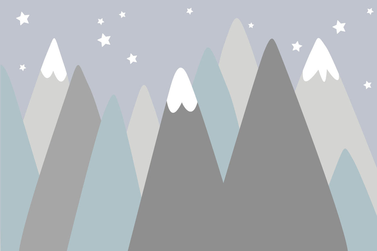 Blaue Berge unter den Sternen – Babyzimmer-Tapete
