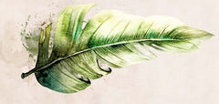 Custom Watercolor Green Leaf Wall Mural Nature-Inspired Botanical Wallpaper