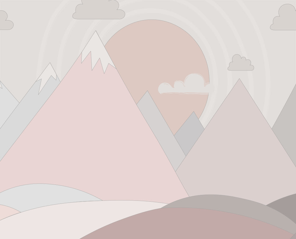 Kids Wall Murals Scandinavian Light Pink Mountains Geometric Wallpaper for Kids