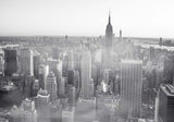 Monochrome Aerial View Wall Mural - Foggy New York City Skyline