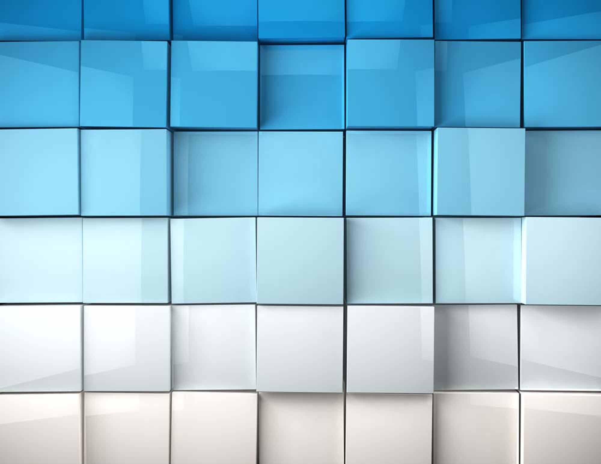 3D Soft Blue Cube Wall Mural Minimalist Pattern Wallpaper