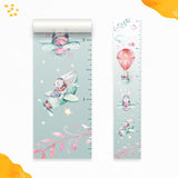 Kids' Growth Chart Peel and Stick Bunny Hot Air Balloon Wall Decals for Nursery