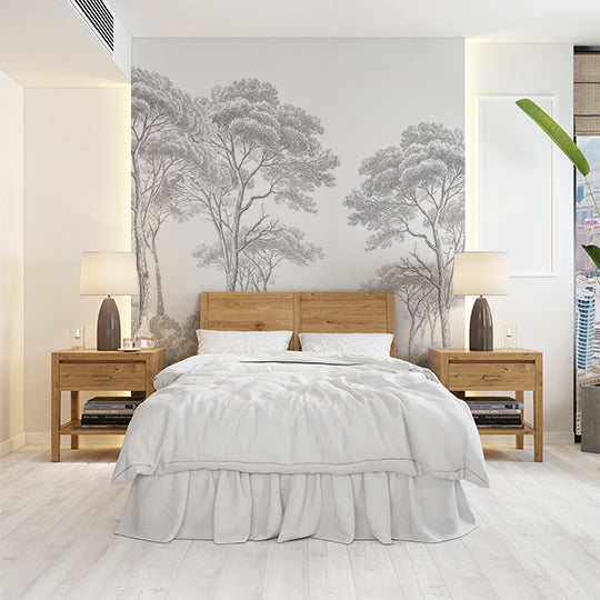 Classic Detailed Forest Landscape Wall Mural Wallpaper