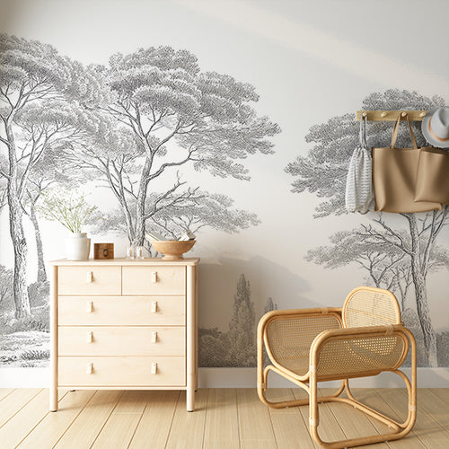 Custom Classic Detailed Forest Landscape Wall Mural Wallpaper