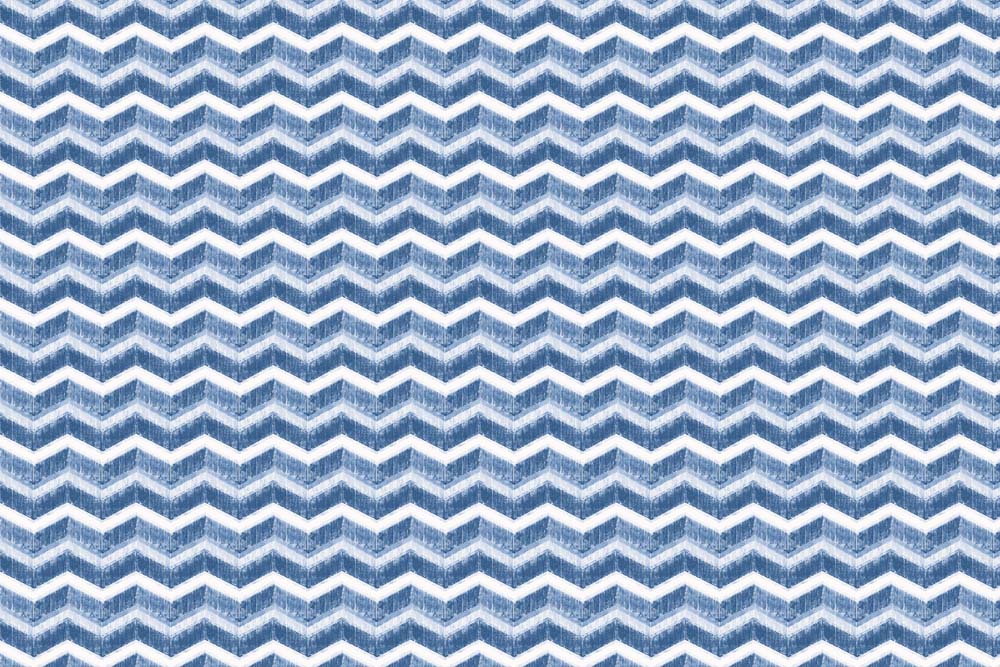 Blue Watercolor Chevron Pattern Wall Mural Wallpaper - Textured Zigzag Design