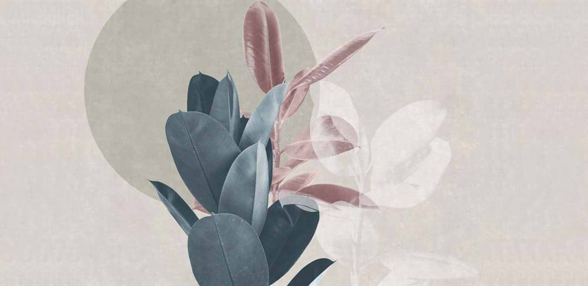 Modern Abstract Botanical Wall Mural Wallpaper with Earthy Tones