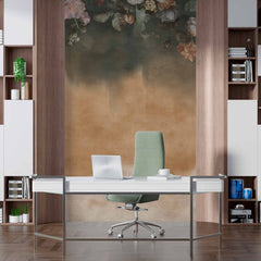 Custom Vintage Floral Wall Mural Wallpaper with Dramatic Ombre Effect