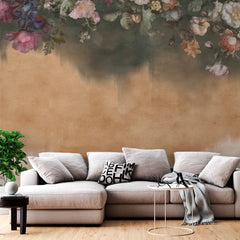 Custom Vintage Floral Wall Mural Wallpaper with Dramatic Ombre Effect