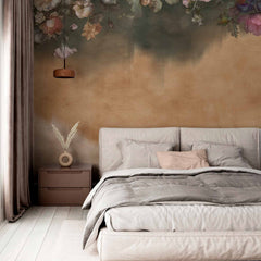 Custom Vintage Floral Wall Mural Wallpaper with Dramatic Ombre Effect