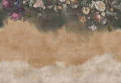 Custom Vintage Floral Wall Mural Wallpaper with Dramatic Ombre Effect