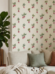 Radish wallpaper in a living room.
