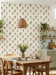 Radish wallpaper in a dining area.