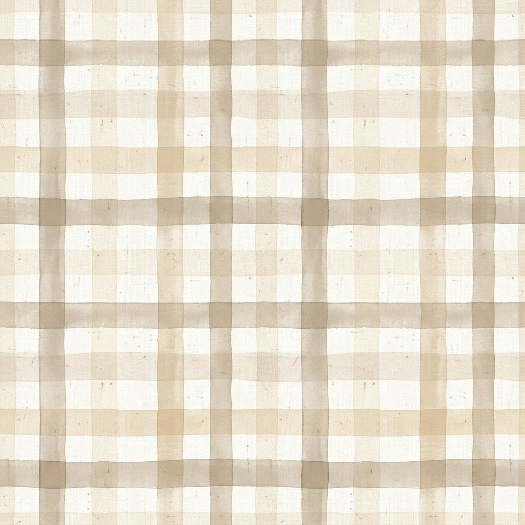 Zandkleurig ruitbehang – Beige aquarel fotobehang met ruit