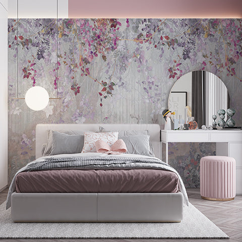 Enchanted Floral Canopy with Deer Wall Mural Wallpaper