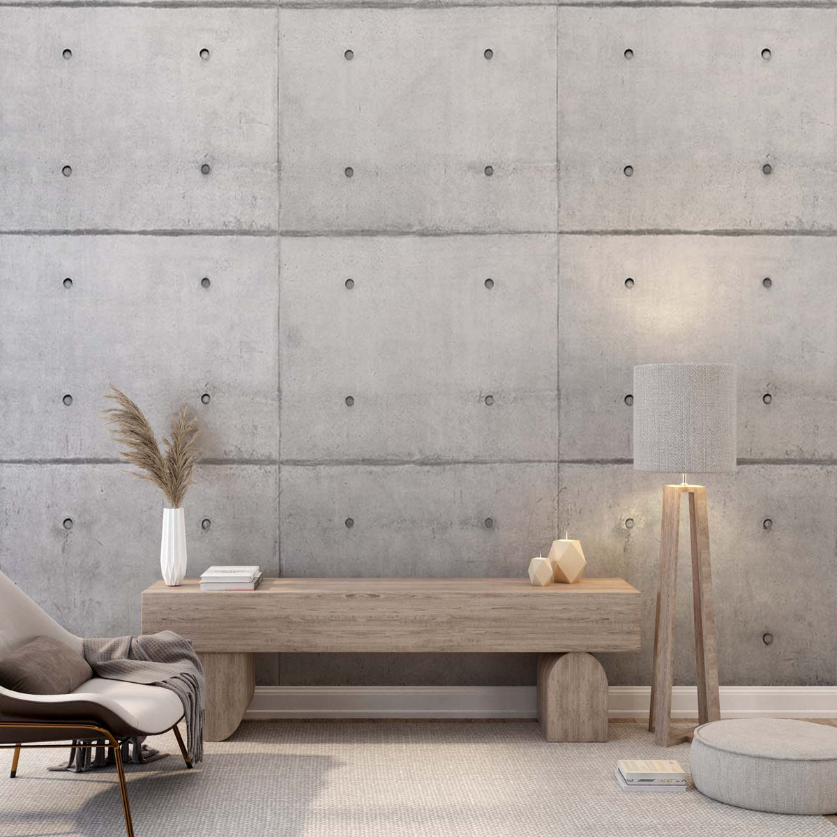 Abstract Wall Mural Concrete Panel Wallpaper