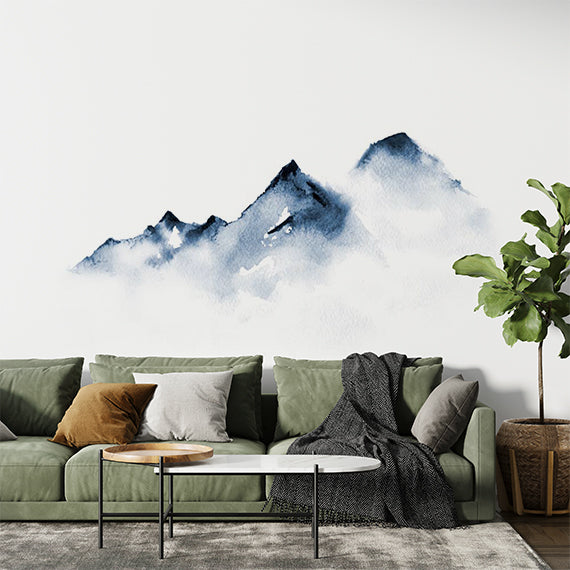 Minimalist Watercolor Mountain Wall Mural Wallpaper