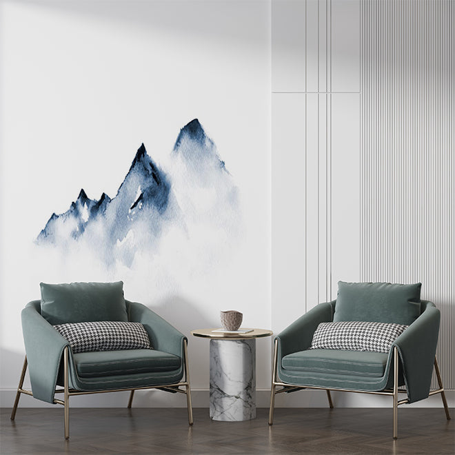 Minimalist Watercolor Mountain Wall Mural Wallpaper