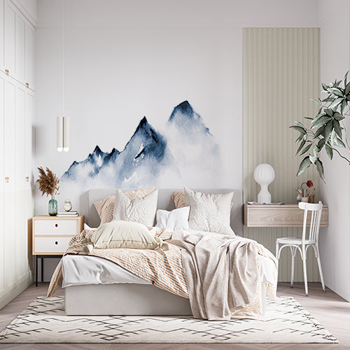 Minimalist Watercolor Mountain Wall Mural Wallpaper