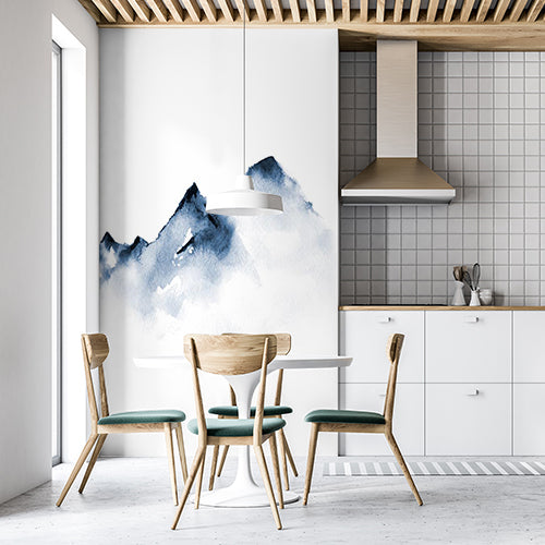 Minimalist Watercolor Mountain Wall Mural Wallpaper