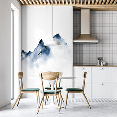 Custom Minimalist Watercolor Mountain Wall Mural Wallpaper