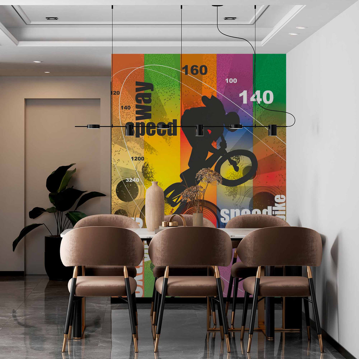 Custom Extreme Bmx Rider Wall Mural Abstract Background Wallpaper