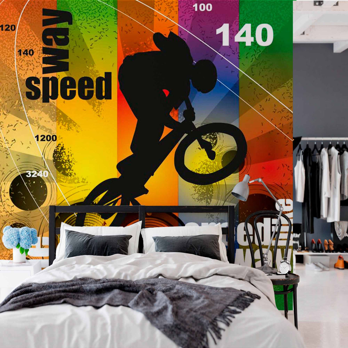 Extreme Bmx Rider Wall Mural Abstract Background Wallpaper