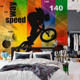 Extreme Bmx Rider Wall Mural Abstract Background Wallpaper