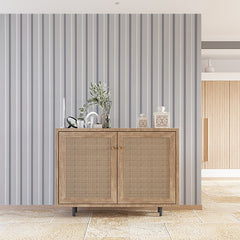 Custom Modern Minimalist Grey Vertical Stripe Wall Mural Wallpaper - Sleek and Simple Design