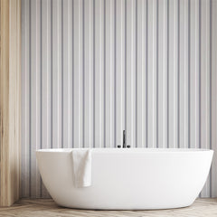 Custom Modern Minimalist Grey Vertical Stripe Wall Mural Wallpaper - Sleek and Simple Design