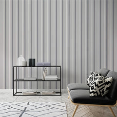 Custom Modern Minimalist Grey Vertical Stripe Wall Mural Wallpaper - Sleek and Simple Design