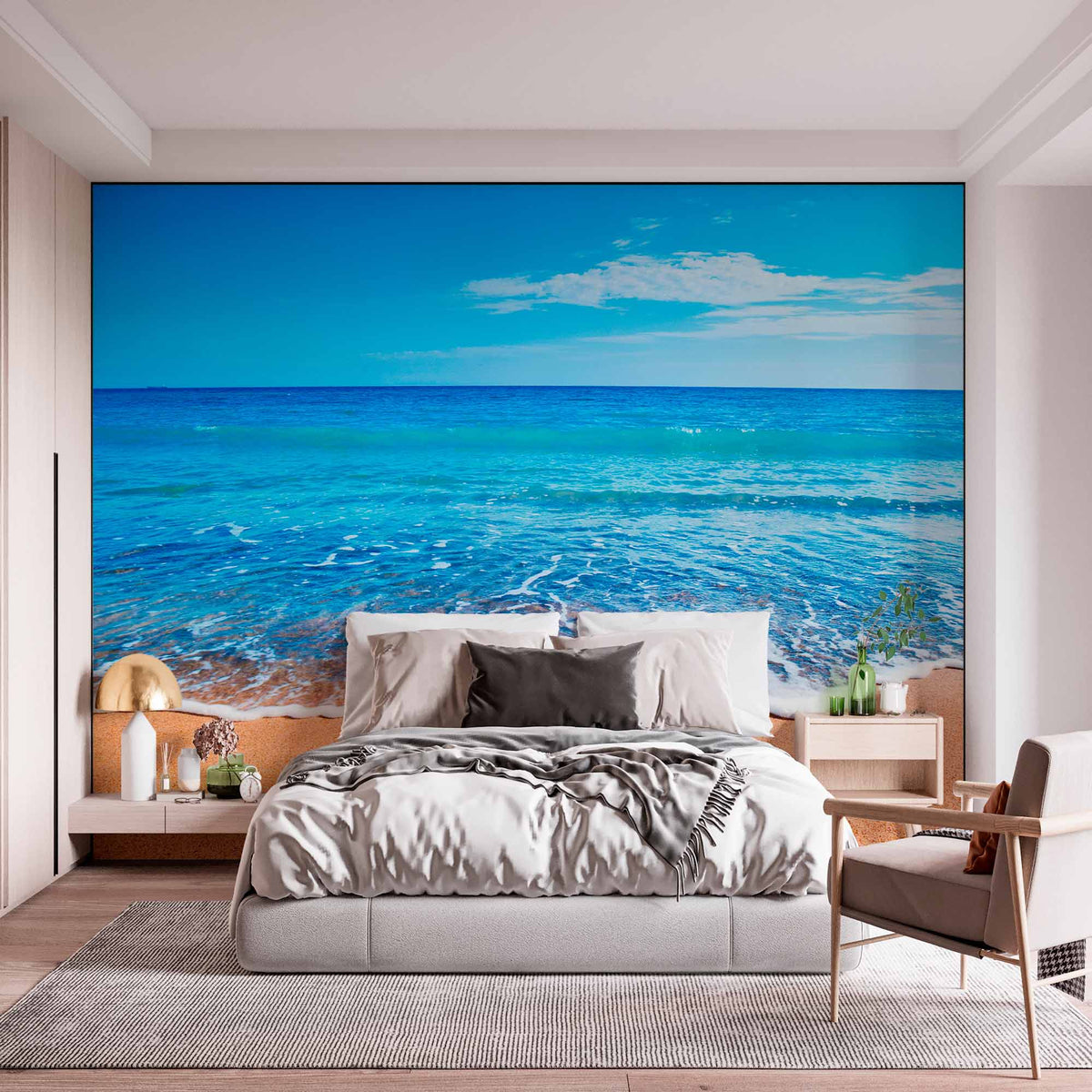 Custom Crystal Clear Ocean Beach Wall Mural Wallpaper