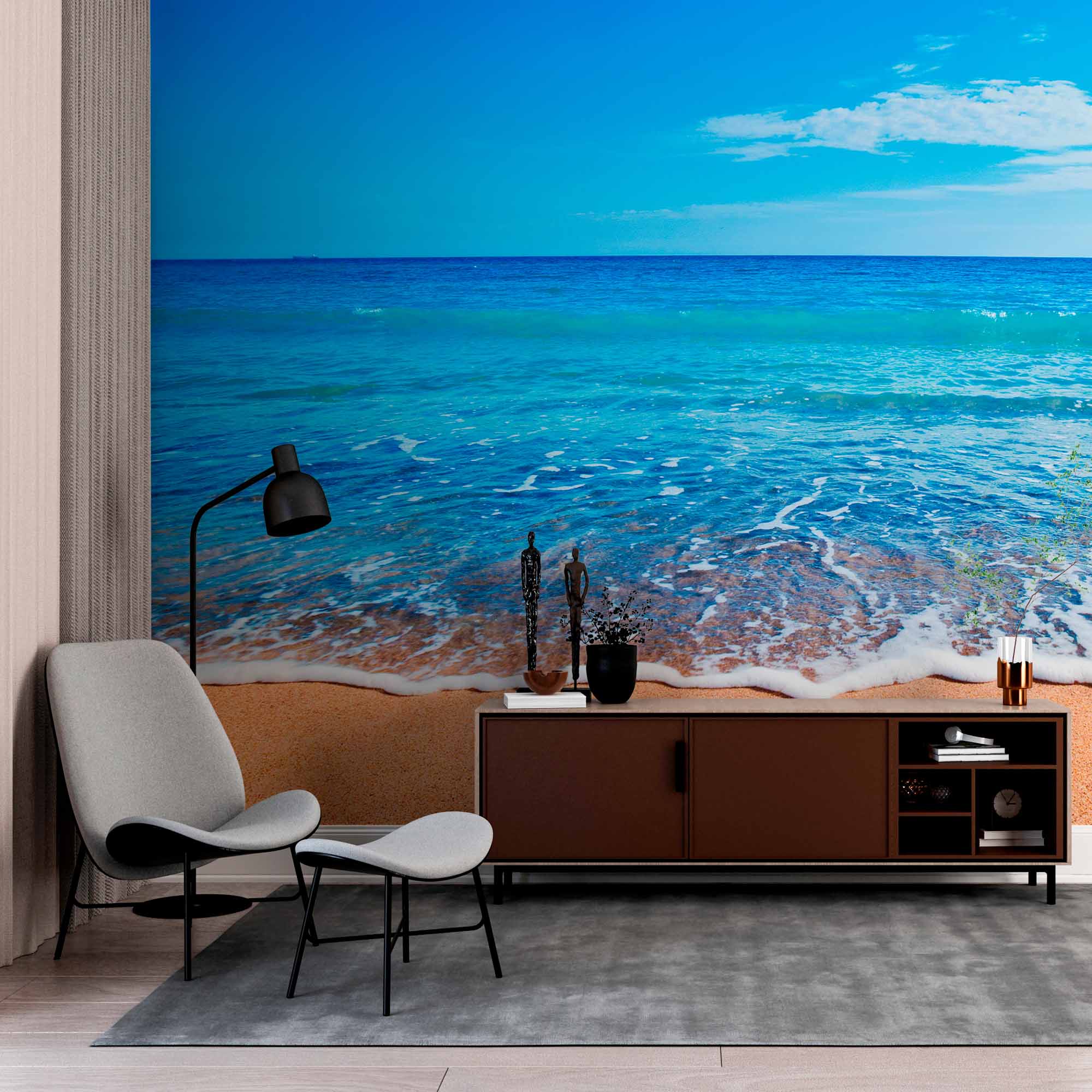 Crystal Clear Ocean Beach Wall Mural Wallpaper