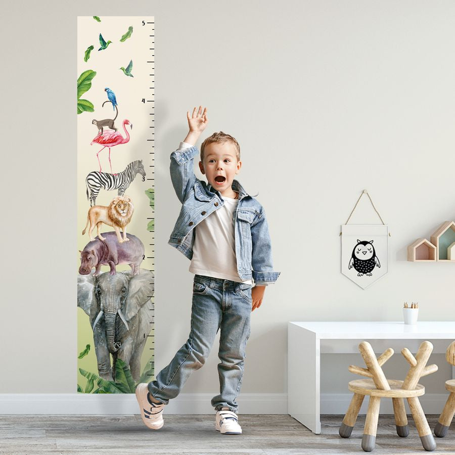 Kids' Growth Chart Peel and Stick Safari Animal - Vinyl Measurement Charts for Toddler Room Decoration