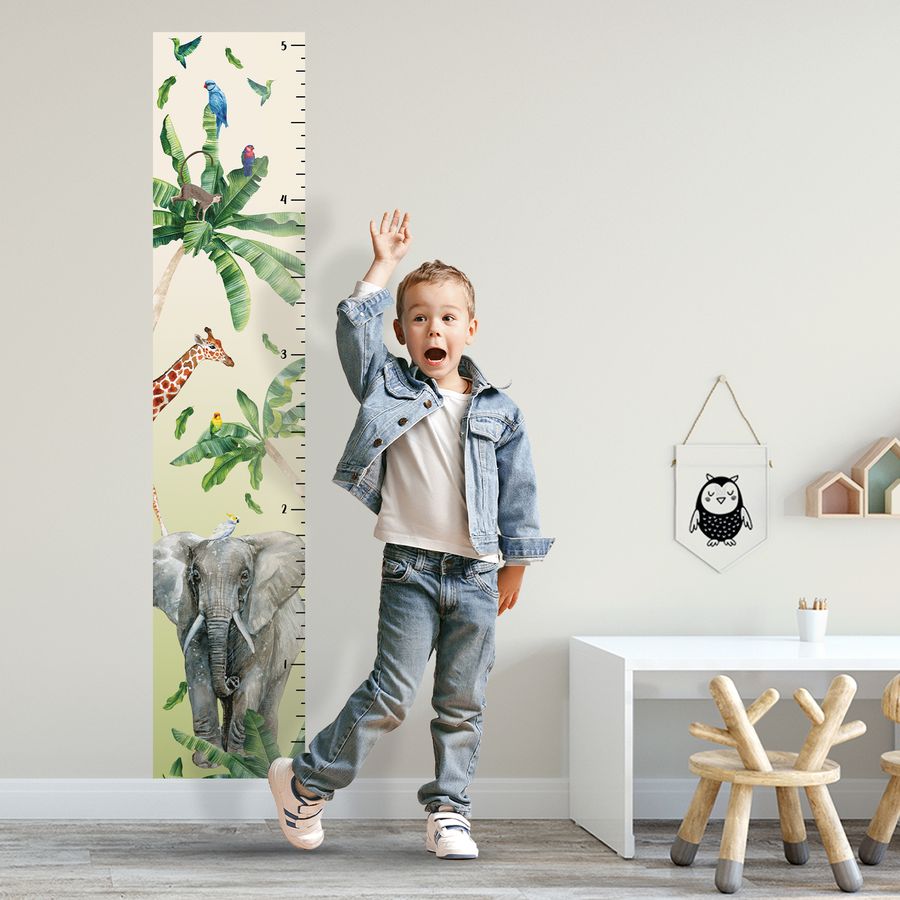 Kids' Growth Chart Peel and Stick Safari Animal