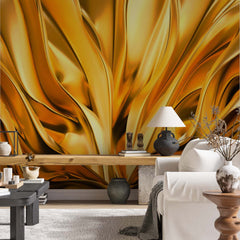 Custom Abstract Wall Mural Luxury Gold Waves Wallpaper