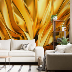 Custom Abstract Wall Mural Luxury Gold Waves Wallpaper