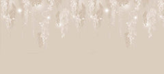 Custom Delicate Floral Wallpaper Neutral Romantic Wall Mural Decor