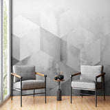 Monochrome Geometric Cubes Wallpaper