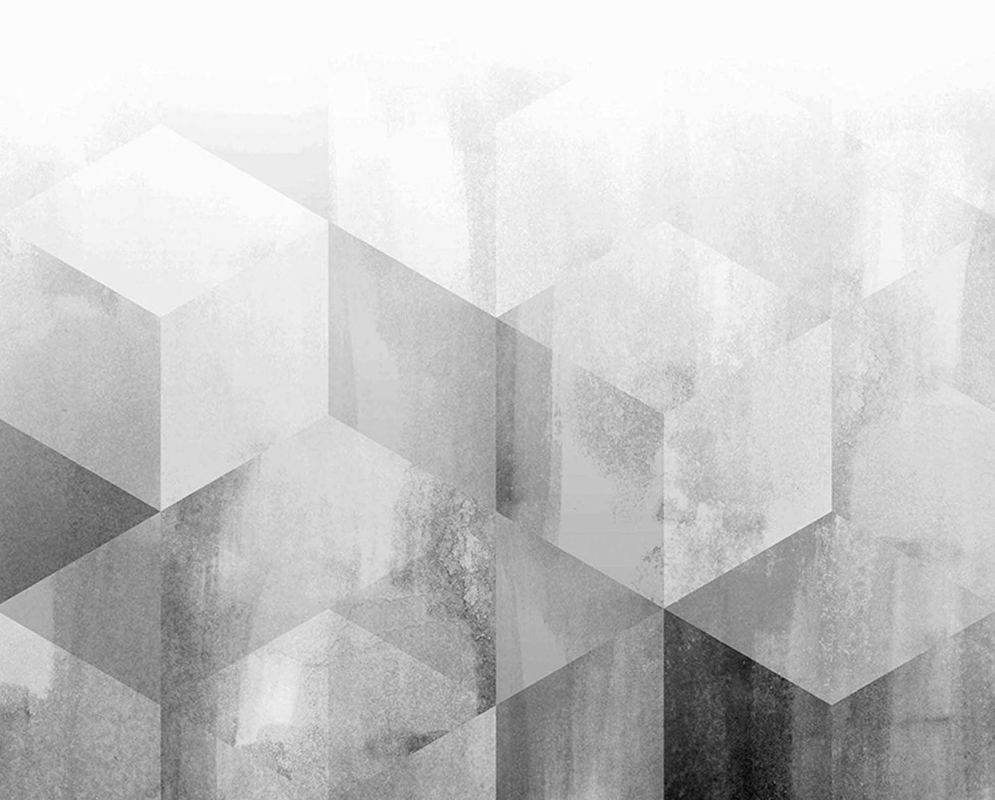 Monochrome Geometric Cubes Wallpaper